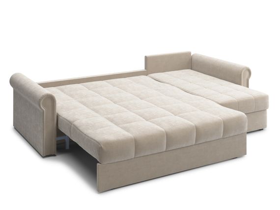 Диван угловой с оттоманкой Палермо 1,6 - Velutto 17 бежевый/кант Velutto 17 бежевый