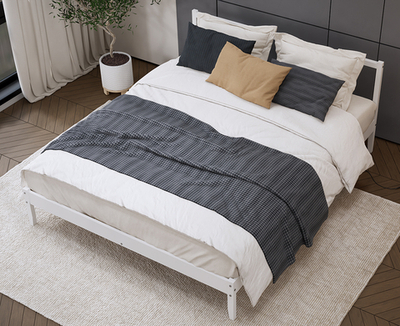 Двуспальная кровать, УСКАР (ФЬЕЛЬСЕ), 160х200 см, белый