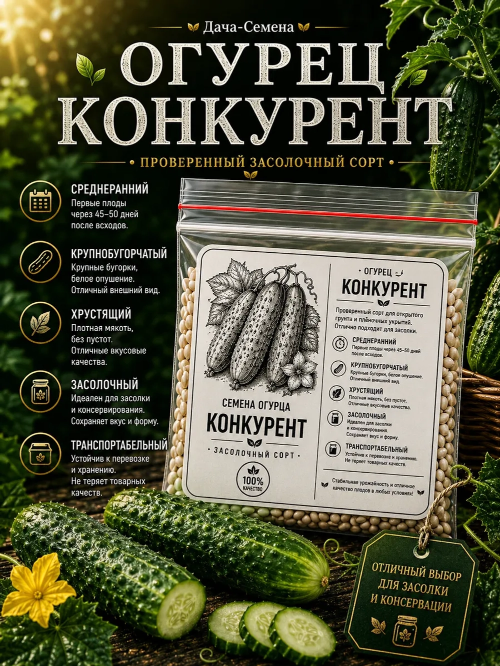 Семена огурца Конкурент