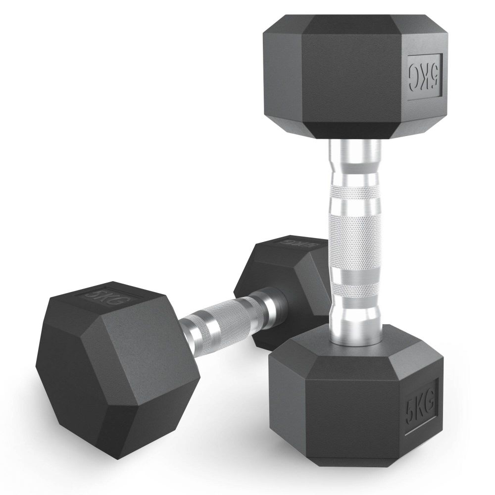 Гантель гексагональная UNIX Fit обрезиненная 5 кг / шт.