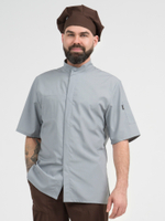 Серая мужская рубашка-китель "Мир" для повара и кондитера NVDesign