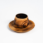 Деревянная чайная пара (блюдце с чашкой) серии "Меренга" из сибирского кедра NC26