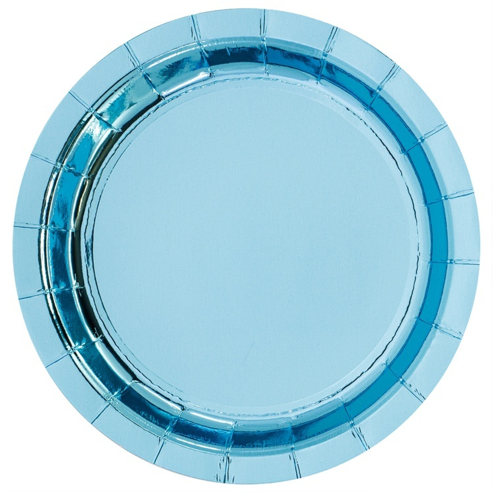 Тарелка фольг голубая 17см 6шт/G