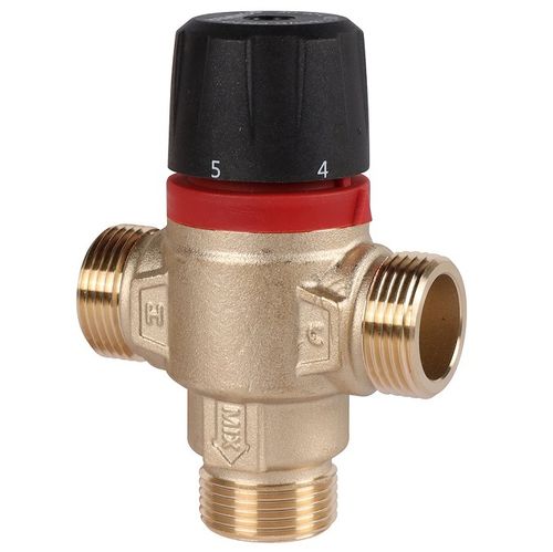 Термостатический клапан Rommer 3/4" НР 30-65°С, kv 1,8, центральное смешивание (RVM-1121-186520)