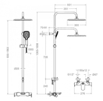 Душевая система с изливом и с регулировкой высоты BLAUTHERM 935612RPK300CUC медь