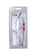 Прозрачная, закрытая насадка с шипами и точками - 13,5 см. (Цвет: прозрачный)