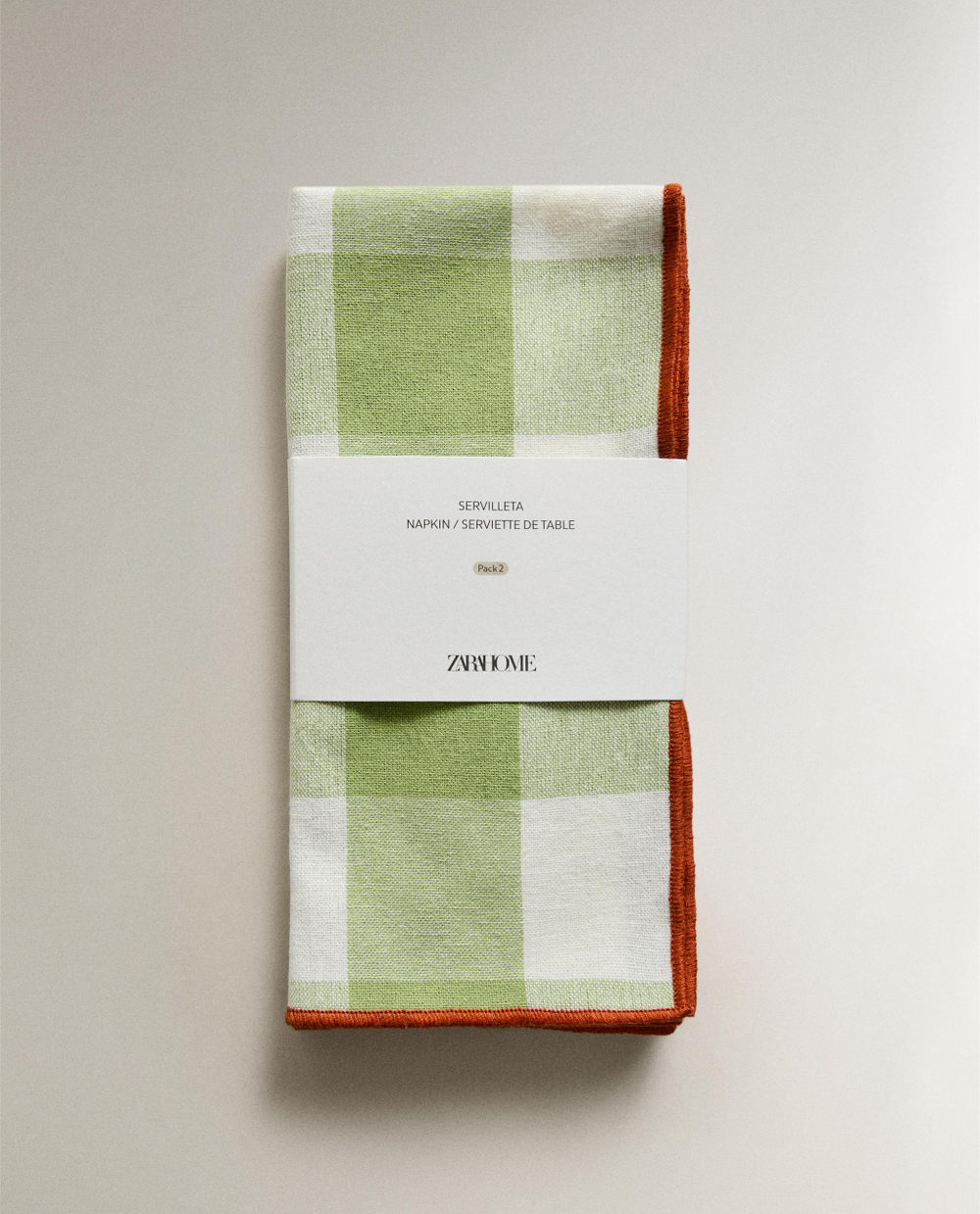 Zara Home столовая салфетка из хлопка, клетка, 45 45 см (комплект 2 шт.) · 7250/022