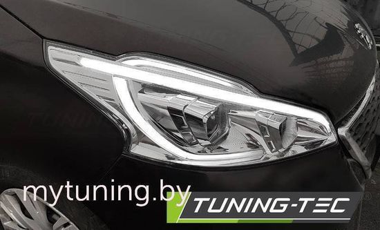 Передние фары TUBE LIGHT CHROME для Peugeot 208