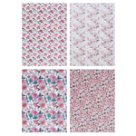 Бумага для упаковки подарков тм LADECOR 70х100 см, 70 г, "Цветы" арт 1, односторонняя, 4 дизайна