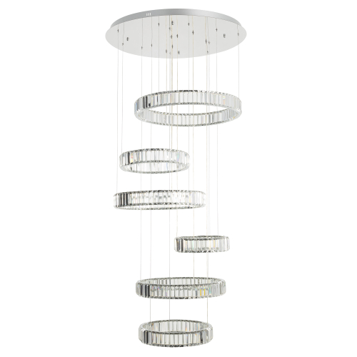 Citilux Чезаре CL338661 LED Люстра хрустальная с пультом Хром