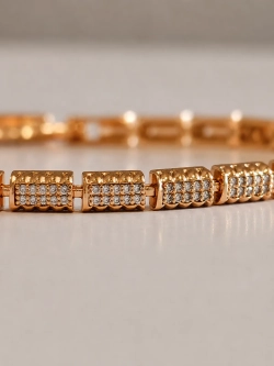 Браслет Xuping «Бриллиантовая дорожка» Gold