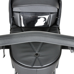 Детская коляска Roan Bass Next Кожа 3 в 1 с автокреслом Tutis Elo Lux EduSky Black RN083/1 Graphite Pearl