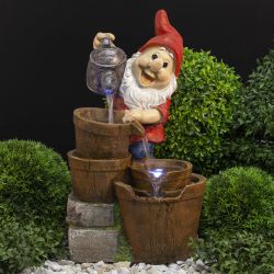 GAUF-01 GREEN APPLE Уличный фонтан Гном с лейкой 60 см | GREEN APPLE