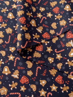 Ткань бязь плательная, рис. "Новогодние пряники", ширина 150 см, арт. 891