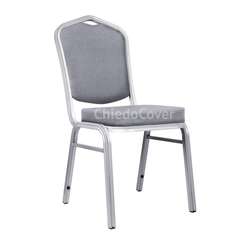 Стул Хит 25мм - серебро, рогожка темно-серая Темпо 9