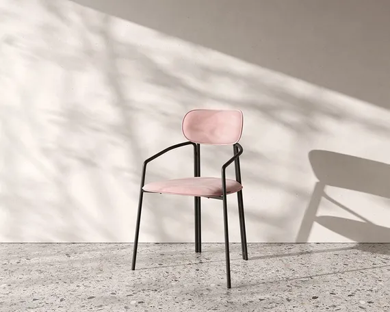 Стул Ror, Round, розовый велюр