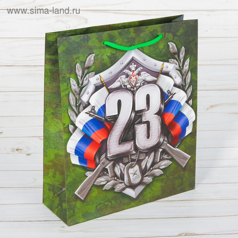 Пакет подарочный ламинированный вертикальный, упаковка, «Настоящий Защитник!», S 12 х 15 х 5,5 см.