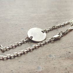 Браслет цепь из серебра с гравировкой отпечатка пальца на заказ