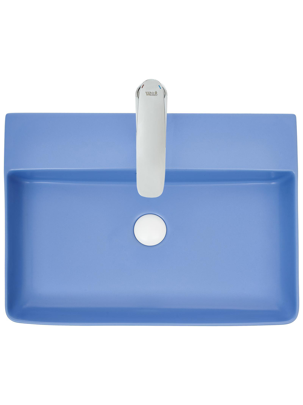 Раковина накладная (матовая голубая) WeltWasser WW  ELBACH 2173 MBL 600х420х120