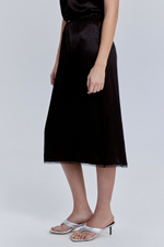 Юбка с кружевом из атласа