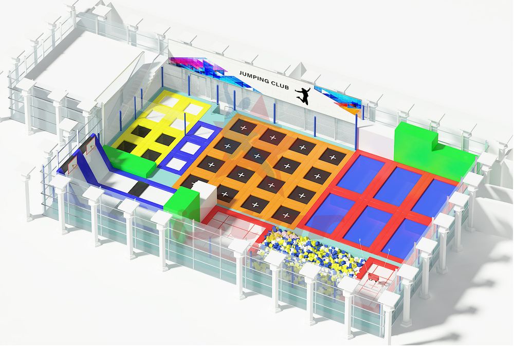 Батутный парк - 502м2 - цена от изготовителя "ЗВЕЗДА"