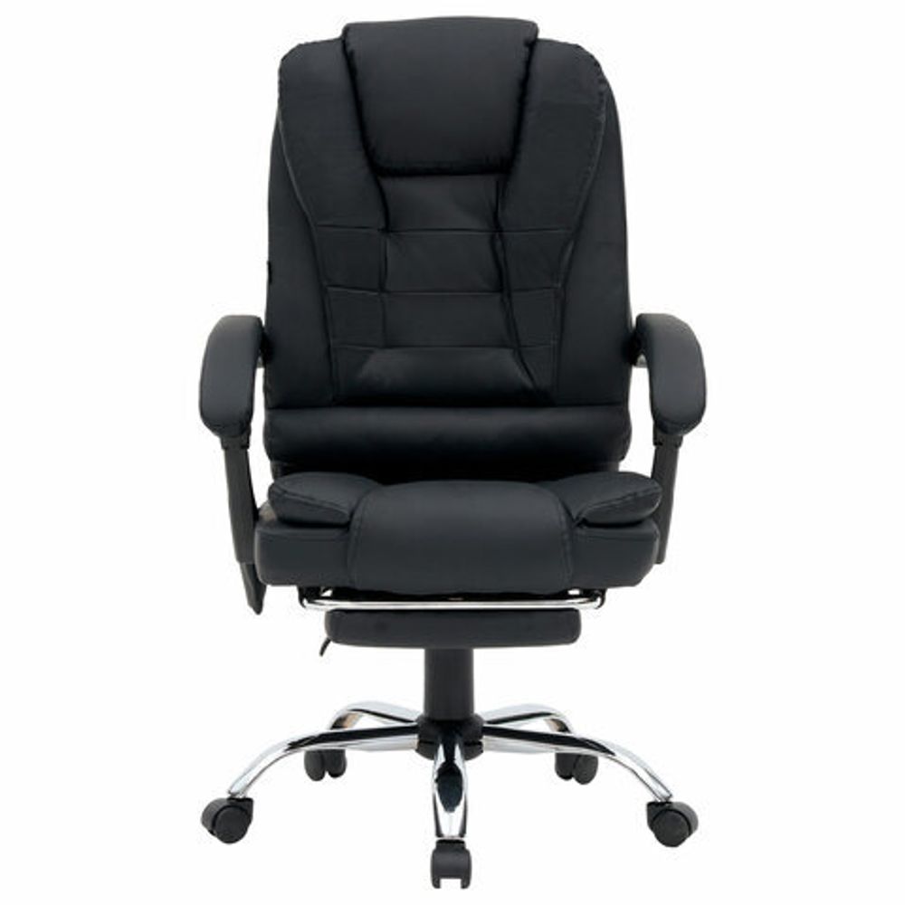 Кресло офисное CROMEX (КРОМЕКС) "Lounge MS-007", подножка, 6 массажных модулей, экокожа, черное, 532960