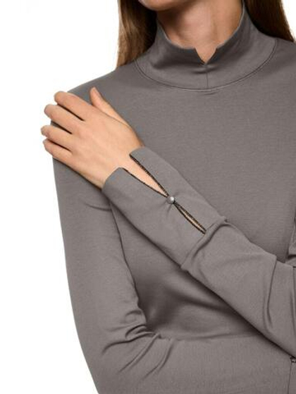 Marc Cain Водолазка из хлопка с декоративными разрезами