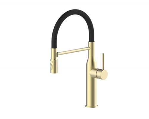 Смеситель для кухни с гиб. МАГНИТ. изливом (Мат. Золото+ЧЕР.) ViEiR (10/1шт)