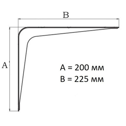 Кронштейн мебельный 200 × 225 мм (8/9), толщина 1,40 мм, белый/коричневый/серебристый