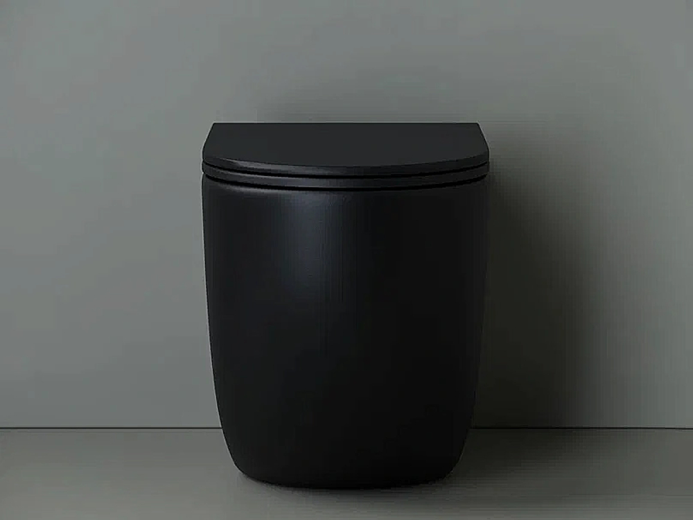 Унитаз приставной Ceramica Nova Metropol CN4004MB безободковый, с крышкой микролифт, черный матовый