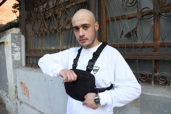 Сумка ТАЙНА нагрудная таслан черная