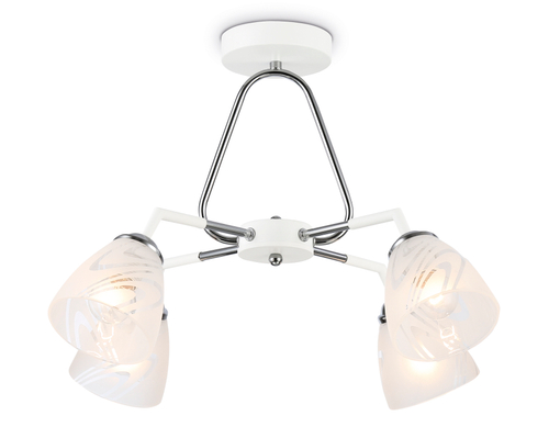 Светильник подвесной TR303291/4 WH/CH/FR белый/хром/белый матовый E27*4 max 60W D590*380