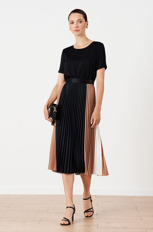 4869 Юбка женская (черный/бежевый/молочный)