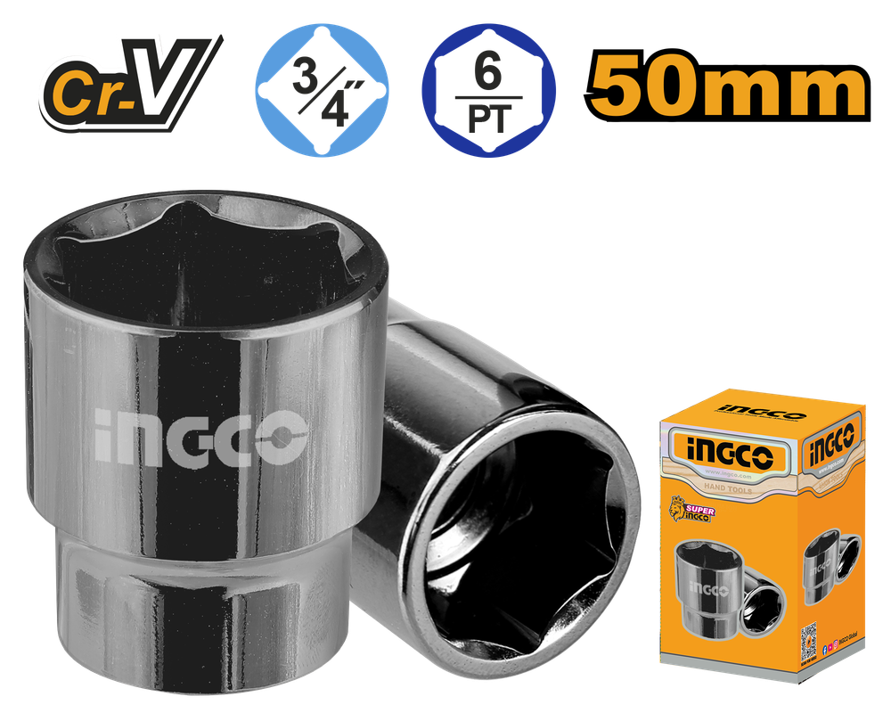 Головка торцевая шестигранная INGCO HHAST34501 INDUSTRIAL 3/4&quot; 50 мм