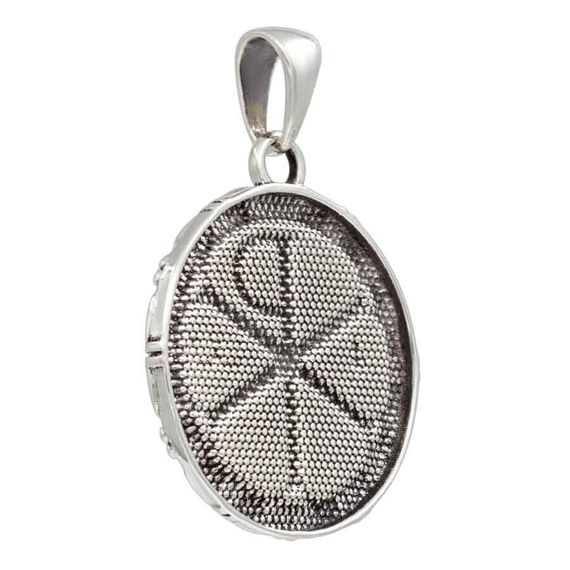 Подвеска Хризма RH односторонняя - кулон из серебра 925 пробы, вид 4