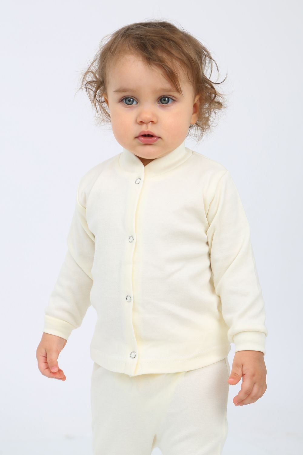 Набор ясельных кофточек интерлок 2шт голубой+бежевый арт. КФ-И/1 Натали (Акция)