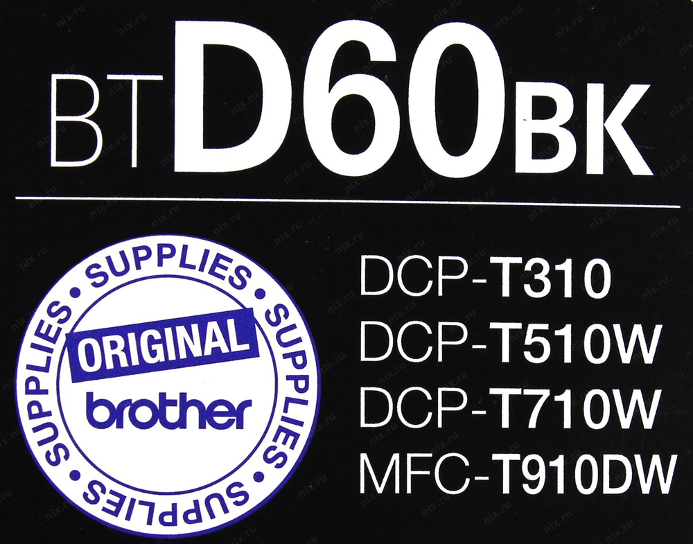 Чернила Brother BTD60BK Black для DCP-T310/T510W/T710W, MFC-T910DW (108мл)