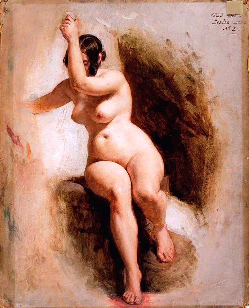 Уильям Эдвард Фрост. 1843. Этюд женщины (Female Life Study). 53.5 х 43. Холст, масло. Лондон, Музей Виктории и Альберта.