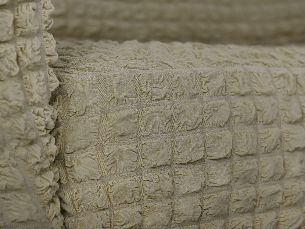 Комплект чехлов на диван и 2 кресла без оборки, цвет Бежевый