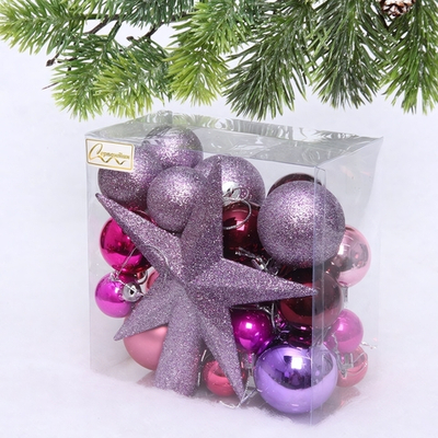 Набор ёлочных украшений «Fantasy» 35 предметов, Лаванда/фуксия/розовое золото