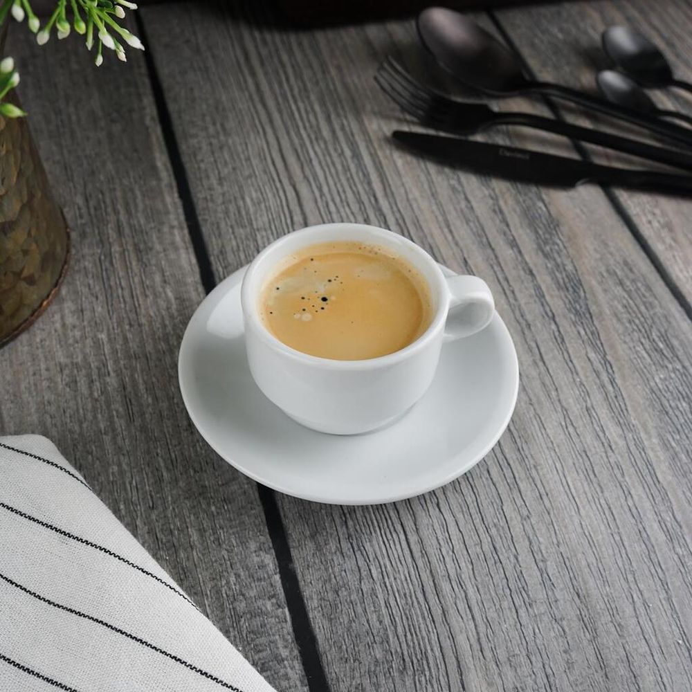 Кофейная пара 90 мл d 6,7 см h5 см белая фарфор   Stackable P.L. Proff Cuisine [4]