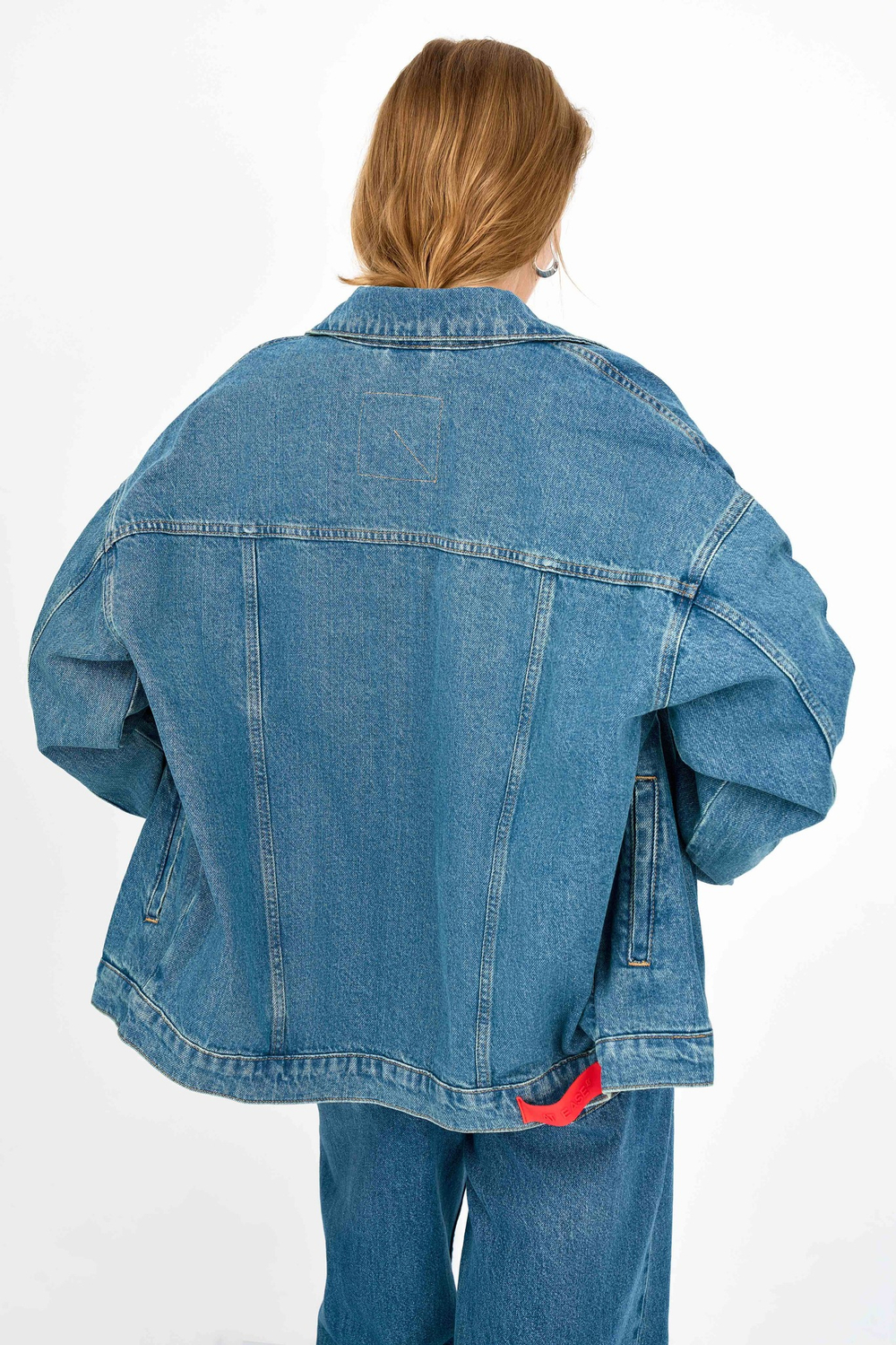 Джинсовая куртка женская синяя JEANS RELAXED JACKET DARK BLUE