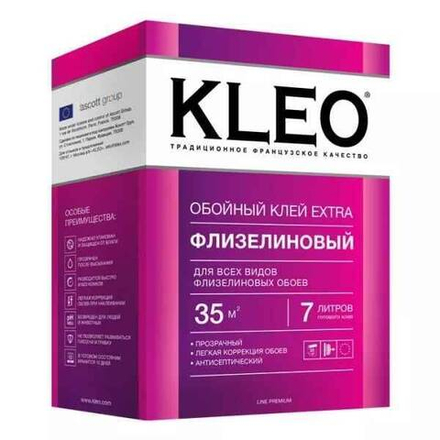 Клей для флизелиновых обоев KLEO EXTRA 35м.кв.240гр