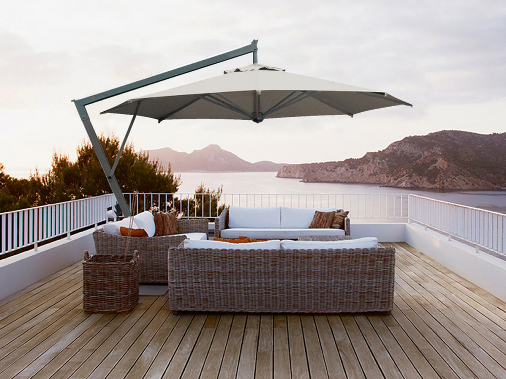 Зонт профессиональный Scolaro Napoli Braccio, антрацит, слоновая кость