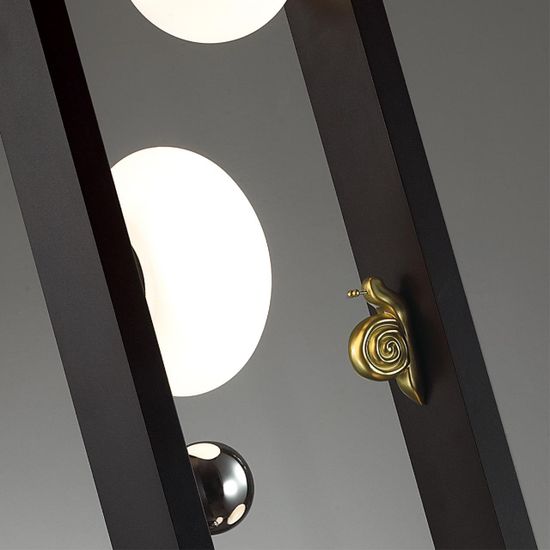 5434/4FB NATURE ODL_EX26 черный/золотистый/хром/металл/акрил/декор металл Уличный наземный светильник-торшер 110см IP54 G9 4*15W max LUMA