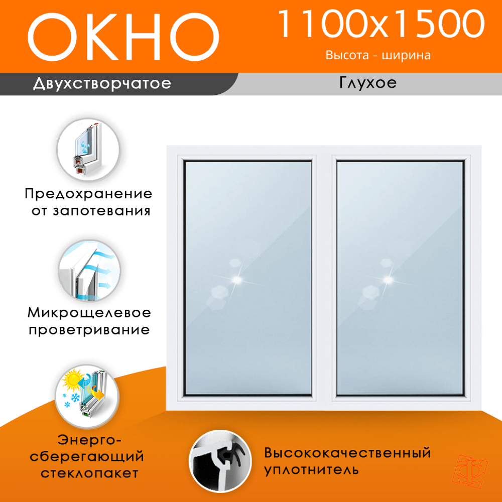 Пластиковое окно 1100 х 1500 ТермА Эко