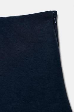 ZARA ЮБКА МИДИ ИЗ ИНТЕРЛОКА С КОНТРАСТНЫМИ ДЕТАЛЯМИ, МОРСКОЙ СИНИЙ