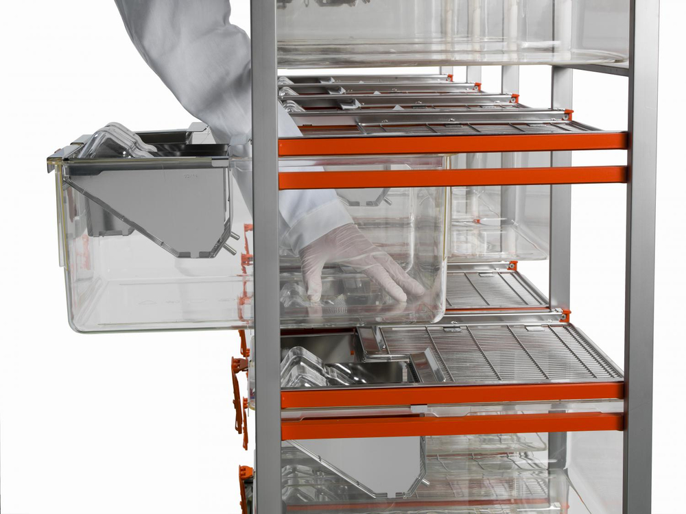 Стеллажи с выдвижными конструкциями (drawer style)