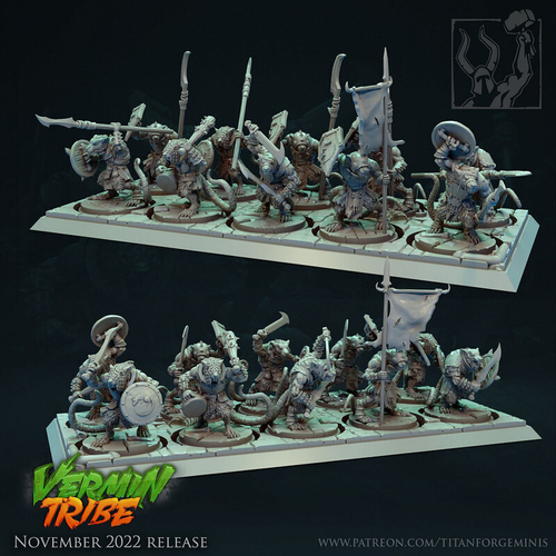 Grand Alliance Chaos Skaven Clanrats 1 шт. миниатюра для dnd, днд, pathfinder, фентези, Настольная игра, НРИ, Варгейм, РПГ