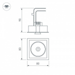 Встраиваемый светильник Arlight CL-SIMPLE-S80x80-9W Warm3000 (WH, 45 deg) 026874